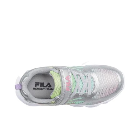 Παιδικό sneaker για κορίτσια Fila Flash Gordon PU V ασημί με φωτάκια